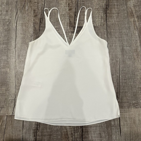 TopShop Lot of 2 Strappy Tank Top V Neck Sleeveless Black White Womens Size 2 US - Picture 9 of 12